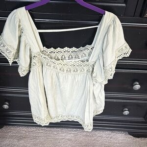 Elegant Lace Trimmed Women's Top